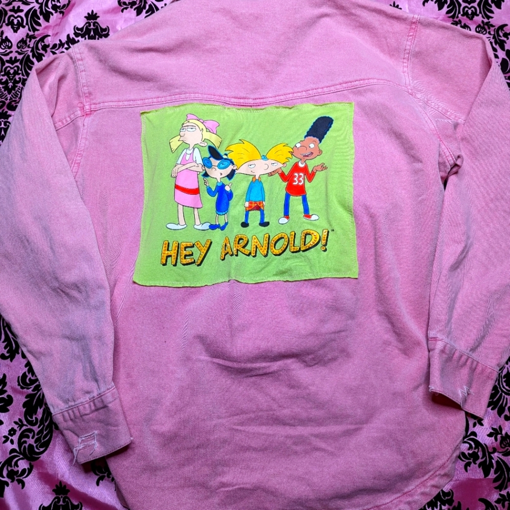 Diy hey Arnold pink jean jacket